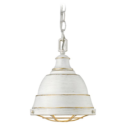Bartlett French White Mini Pendant by Golden Lighting