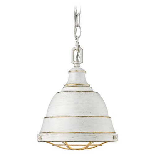 Golden Lighting Bartlett French White Mini Pendant by Golden Lighting 7312-S FW