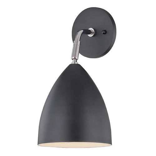 Mitzi by Hudson Valley Gia Polished Nickel & Black Sconce by Mitzi by Hudson Valley H308101-PN/BK