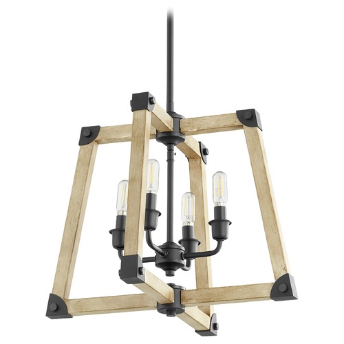 Quorum Lighting Alpine Noir & Driftwood Pendant by Quorum Lighting 8189-4-69