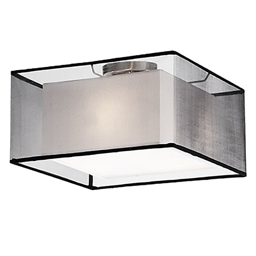 Modern Brushed Nickel Semi-Flush Mount with Double Shade by Kuzco Lighting