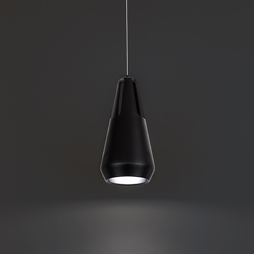 Modern Forms by WAC Lighting Ingot Black LED Mini Pendant with Conical Shade by Modern Forms PD-66110-BK