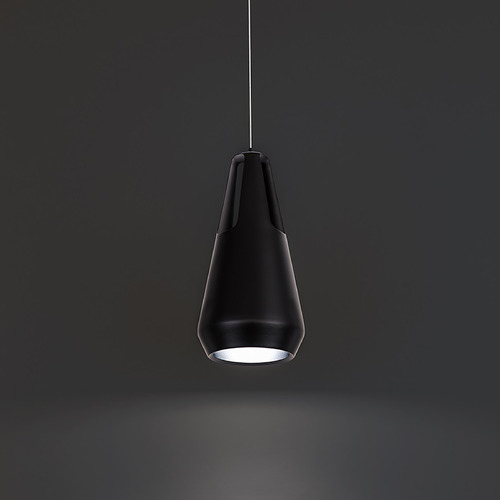 Ingot Black LED Mini Pendant with Conical Shade by Modern Forms