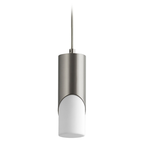 Ellipse 9-Inch LED Acrylic Pendant in Satin Nickel by Oxygen Lighting