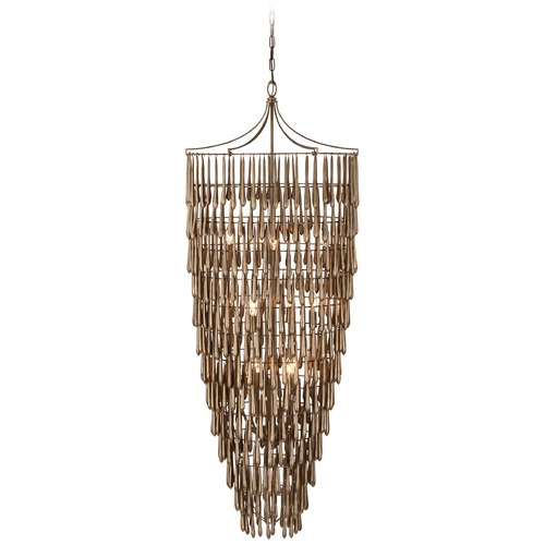 Visual Comfort Signature Collection Julie Neill Vacarro Tall Chandelier in Bronze Leaf by Visual Comfort Signature JN5135ABL