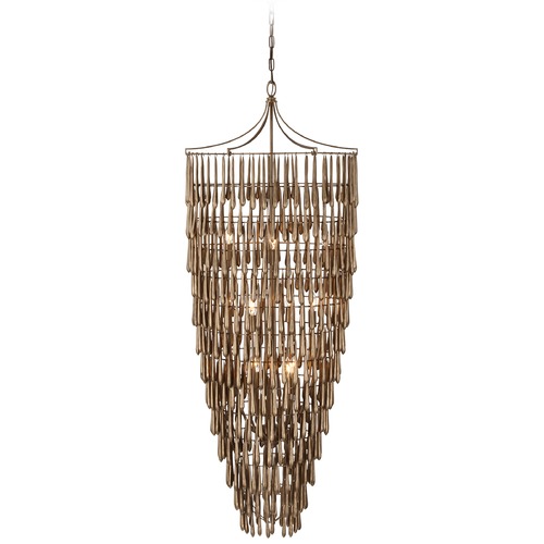 Julie Neill Vacarro Tall Chandelier in Bronze Leaf by Visual Comfort Signature