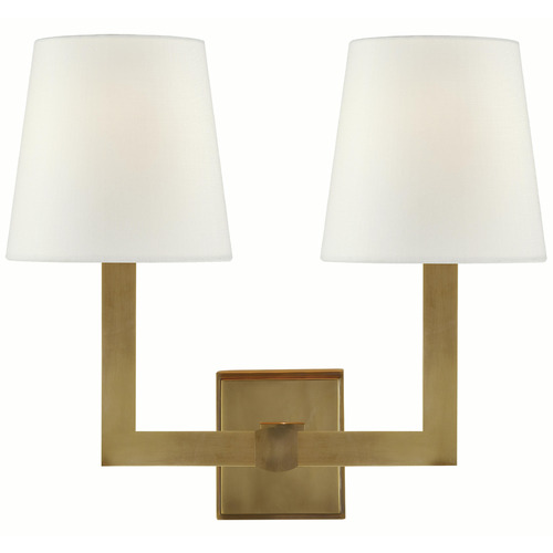 Visual Comfort Signature Collection Chapman & Myers Square Tube Hand-Rubbed Antique Brass Sconce