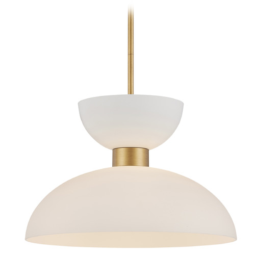 Currey and Company Zevio Antique Brass Pendant Light with Bowl / Dome Shade