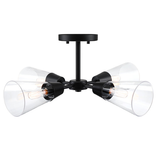 Designers Fountain Norro Matte Black Semi-Flushmount Light