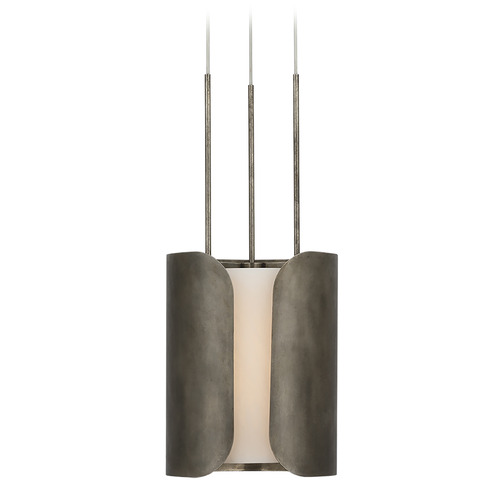 Austera Grande Chandelier in Mottled Pewter with Alabaster