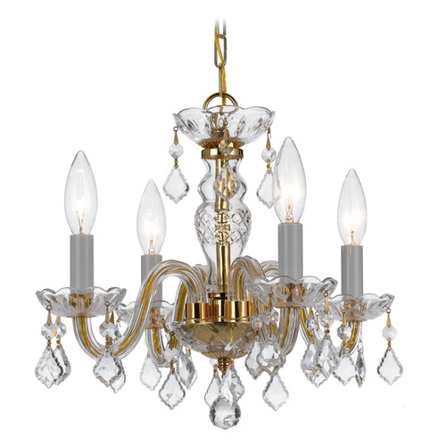 Crystorama Lighting Traditional Crystal Polished Brass Crystal Chandelier
