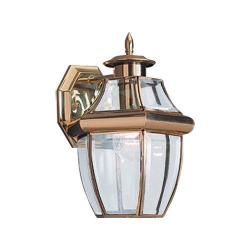 Lancaster 12-Inch Outdoor Wall Light in Polished Brass by Generation Lighting