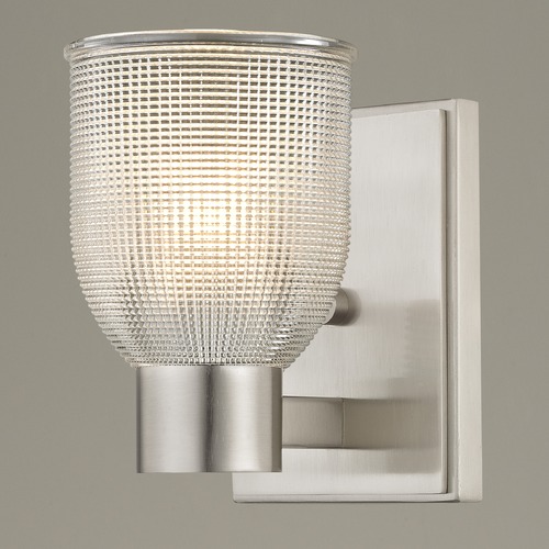 Design Classics Lighting Prismatic Glass Sconce Satin Nickel 2101-09 GL1058-FC