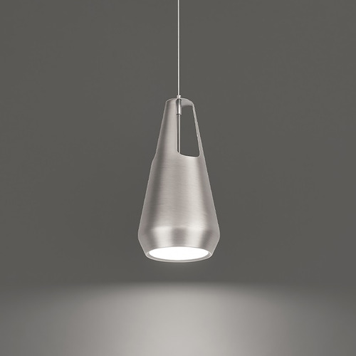 Modern Forms by WAC Lighting Ingot Brushed Nickel LED Mini Pendant with Conical Shade by Modern Forms PD-66110-BN