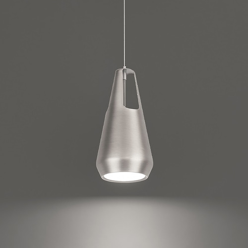 Ingot Brushed Nickel LED Mini Pendant with Conical Shade by Modern Forms