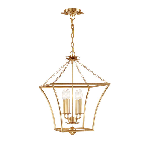 Broche 4-Light Chandelier in Antique Gold by Crystorama Lighting