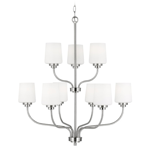 Windom 28-Inch Brushed Nickel LED Chandelier by Generation Lighting