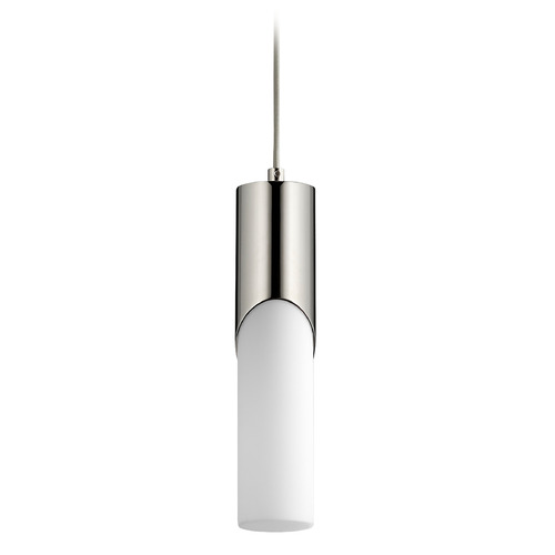 Ellipse 13-Inch LED Glass Pendant in Nickel by Oxygen Lighting