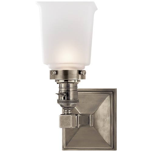 Visual Comfort Signature Collection E.F. Chapman Boston Square Sconce in Antique Nickel by Visual Comfort Signature SL2941ANFG