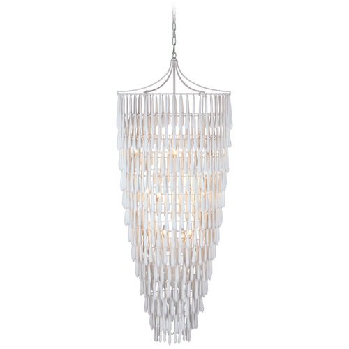 Visual Comfort Signature Collection Julie Neill Vacarro Tall Chandelier in Plaster White by Visual Comfort Signature JN5135PW