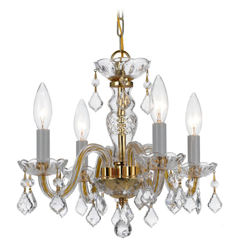 Crystorama Lighting Traditional Crystal Polished Brass Crystal Chandelier
