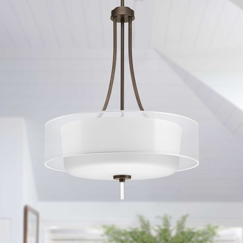 Progress Lighting Drum Pendant in Antique Bronze by Progress Lighting P5047-20