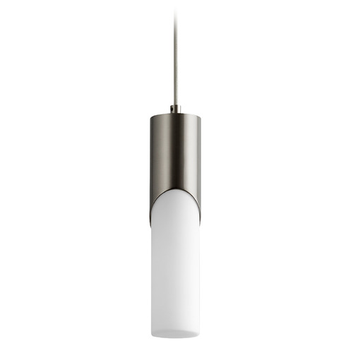 Oxygen Ellipse 13-Inch LED Glass Pendant in Satin Nickel by Oxygen Lighting 3-668-124