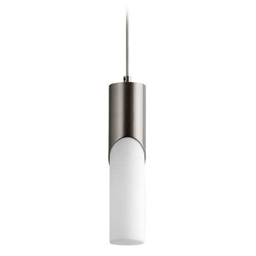 Ellipse 13-Inch LED Glass Pendant in Satin Nickel by Oxygen Lighting