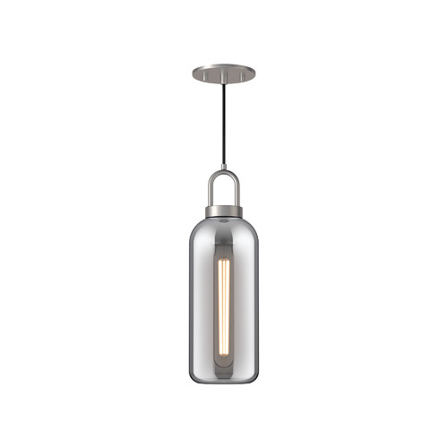Soji 15-Inch Pendant in Brushed Nickel & Smoked by Alora Lighting