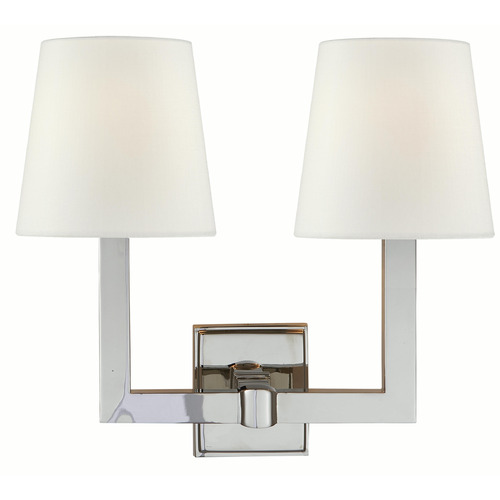 Visual Comfort Signature Collection Visual Comfort Signature Collection Chapman & Myers Square Tube Polished Nickel Sconce SL2820PN-L
