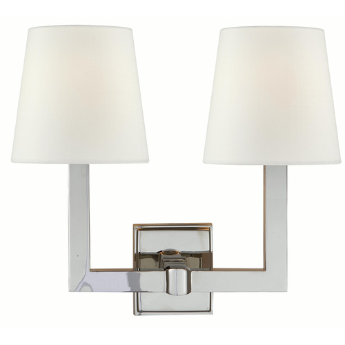 Visual Comfort Signature Collection Chapman & Myers Square Tube Polished Nickel Sconce
