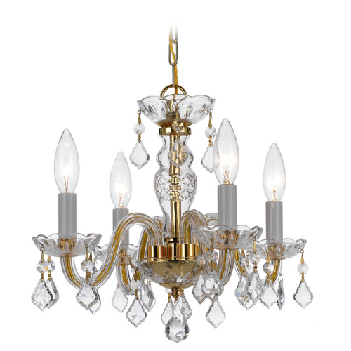 Crystorama Lighting Traditional Crystal Polished Brass Crystal Chandelier