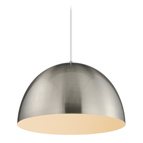 Maxim Lighting Tova Satin Nickel & White Pendant Light with Bowl / Dome Shade