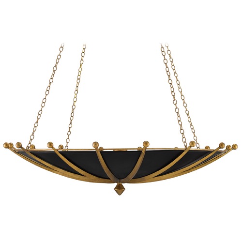 Fontaine Chandelier in Antique Gold Leaf/Satin Black by Currey & Co