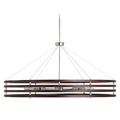 Capital Lighting Dalton 48.50-Inch Chandelier in Dark Wood & Polished Nickel by Capital Lighting 439981DN