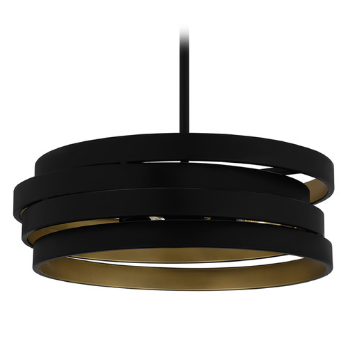 Quoizel Lighting Berner Matte Black Pendant Light with Drum Shade