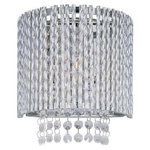 Spiral Crystal Wall Sconce in Polished Chrome by ET2 Lighting