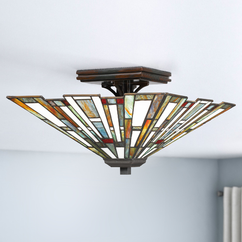 Maybeck Valiant Bronze Semi-Flush by Quoizel Lighting