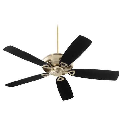 Alto Aged Brass Ceiling Fan Without Light by Quorum Lighting