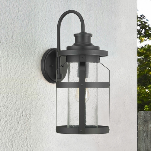 Haslett Black Large Outdoor Wall Light by Progress Lighting