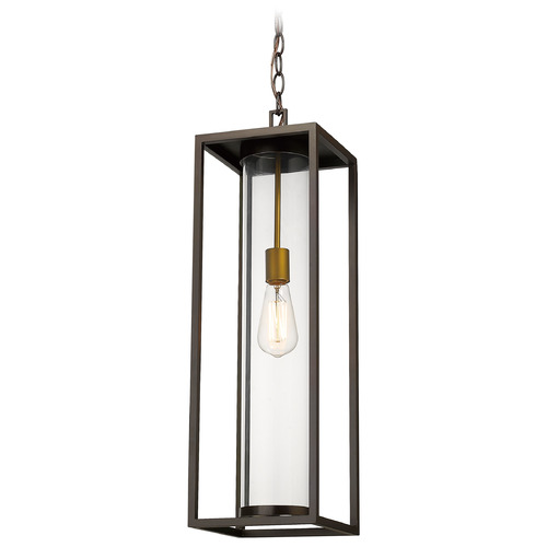 Z-Lite Dunbroch Deep Bronze & Outdoor Brass Outdoor Hanging Light by Z-Lite 584CHB-DBZ-OBS