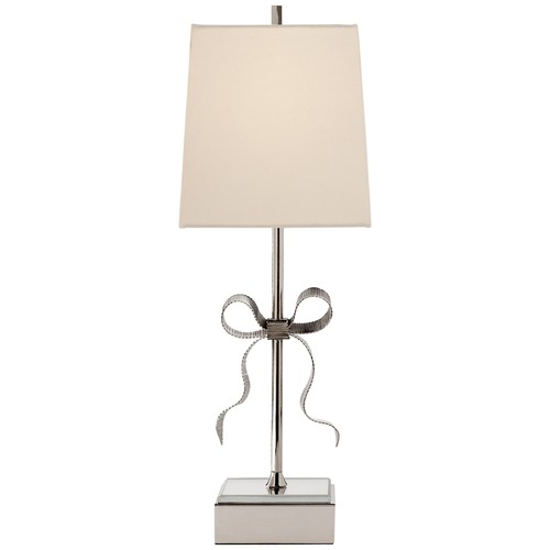 Kate Spade New York Ellery Gros-Grain Lamp in Nickel by Visual Comfort Signature