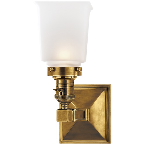 Visual Comfort Signature Collection E.F. Chapman Boston Square Sconce in Antique Brass by Visual Comfort Signature SL2941HABFG