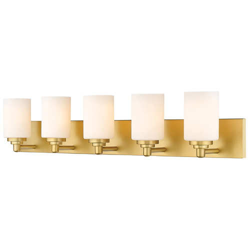 Z-Lite Soledad Brushed Gold Bathroom Light by Z-Lite 485-5V-BG