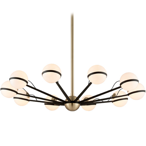 Troy Lighting Ace Textured Bronze & Brushed Brass Chandelier