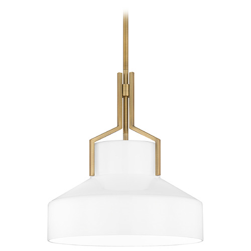 Quoizel Lighting Quoizel Pendant Aged Brass Pendant Light with Bowl / Dome Shade