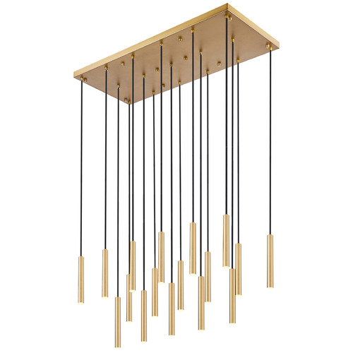 Z-Lite Z-Lite Forest Modern Gold LED Multi-Light Pendant with Cylindrical Shade 919MP12-17L-MGLD-LED