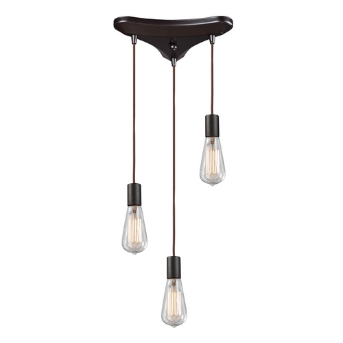 Elk Lighting Modern Multi-Light Pendant Light with Clear Glass and 3-Lights 60046-3