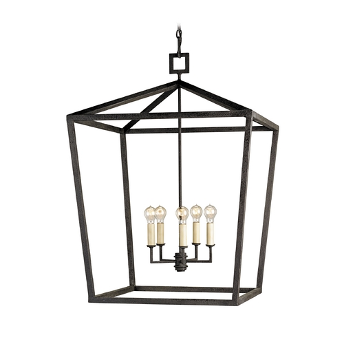 Mid-Century Modern Pendant Light Mole Black Denison by Currey and Company Lighting