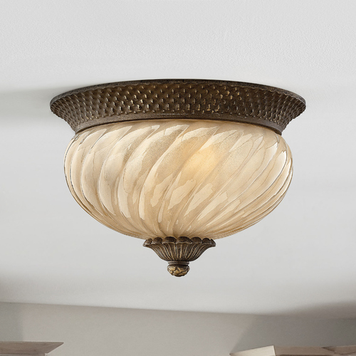 Plantation 12-Inch Flush Mount in Pearl Bronze by Hinkley Lighting